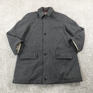 Cianni Cellini Jacket Mens L Gray Long Wool Blend Parka Trench Pea Coat Overcoat